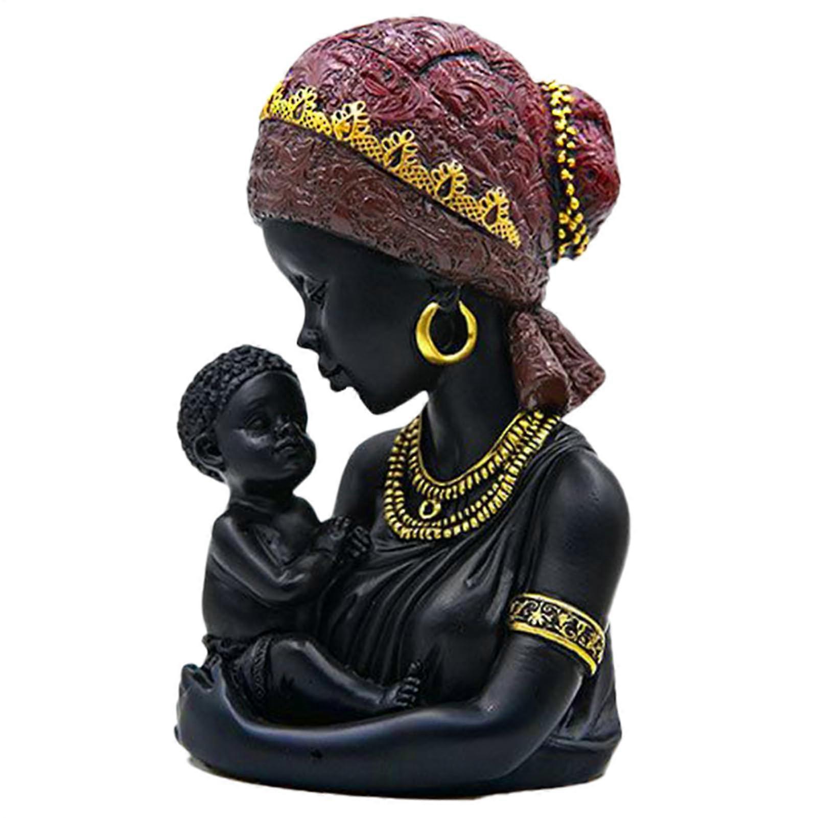 Modern Mother and Child Ornament, Ethnic Art Figurine, Ideal for Bookshelf, TV Stand