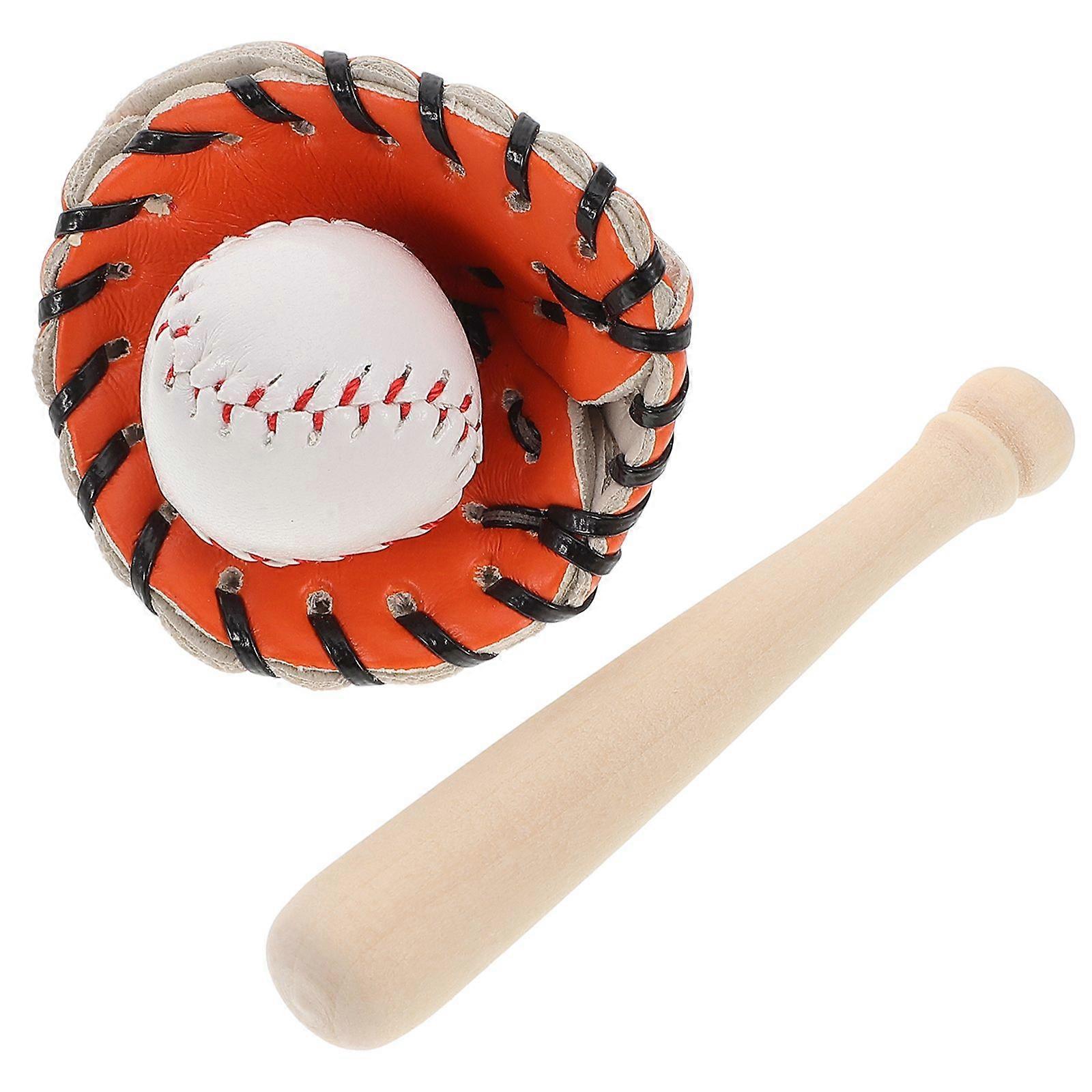 1 sett baseball leketøy dukkehus baseball kit miniatyr sportsball for håndverk baseball mini dekorasjon sport miniatyr forsyning