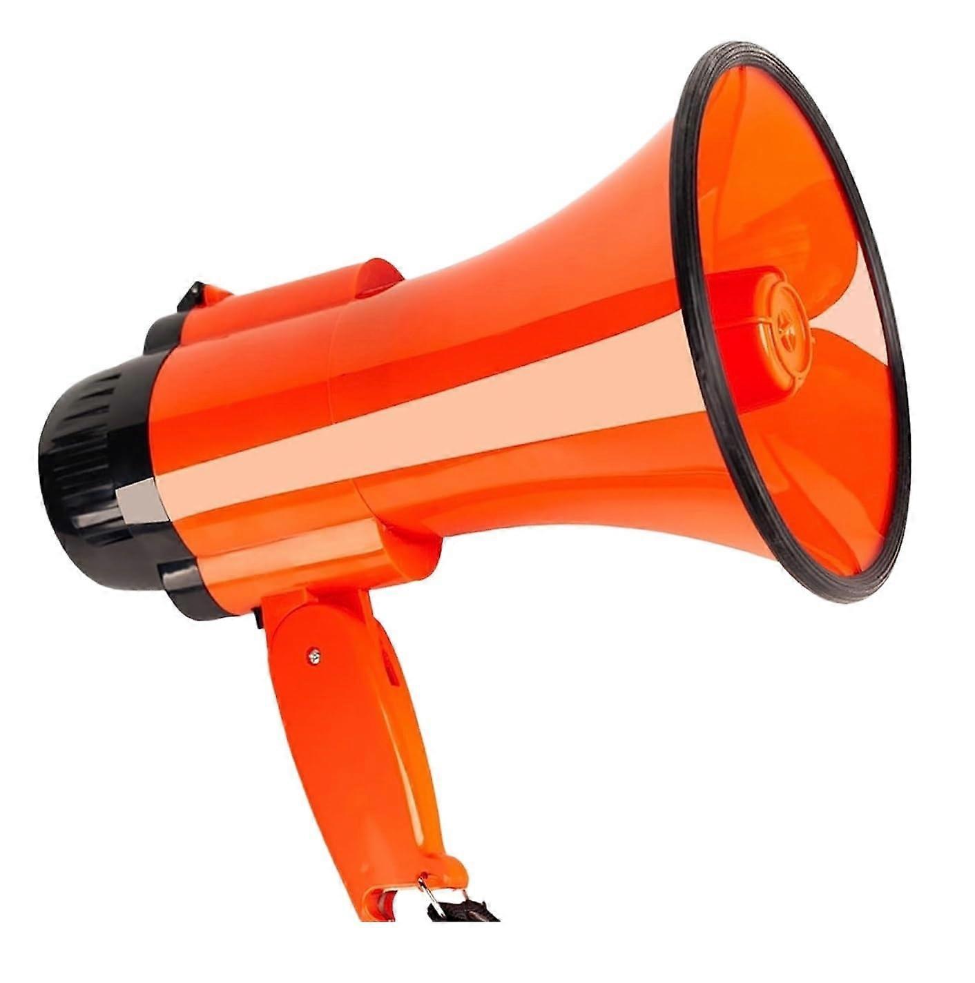 Megaphone 30 Watt Outdoor Bullhorn Speaker with Volume Control, 8.86x5.43in Orange, Modern Design for Events