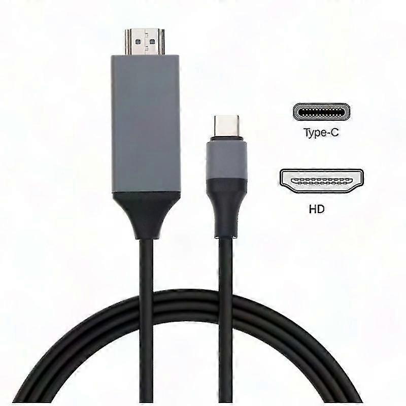 USB C to HDMI Cable 4K 60Hz 6ft, USB Type C to HDMI Adapter for MacBook Pro/Air, Pro, Galaxy S23/S22/S21, Dell XPS, Google Pixel
