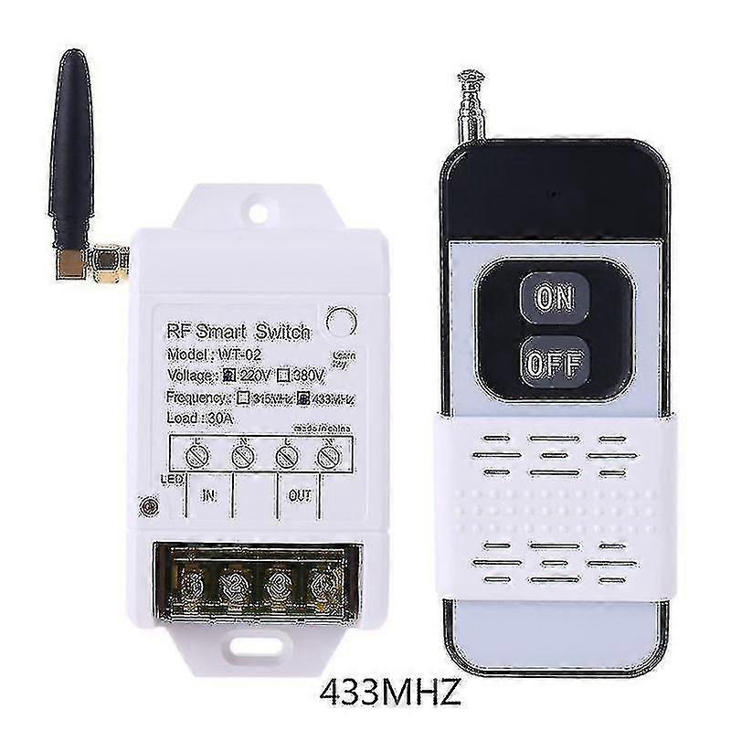 315mhz 433mhz +220v 380v 30a Relay Wireless Remote Control Switch Receiver With Led Light 2000m Transmitter
