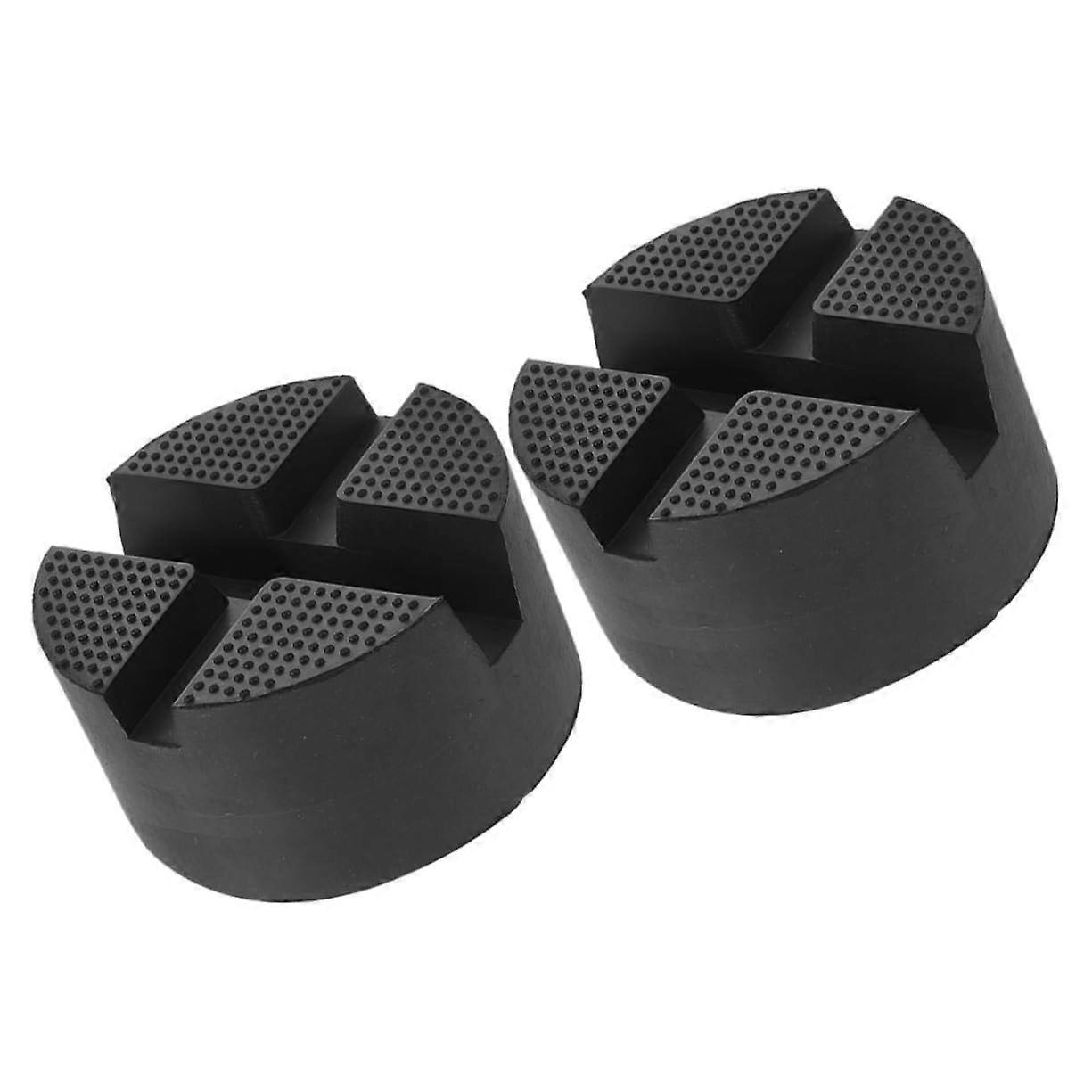 Universal Rubber Jack Pad Lift Block 2-Pack For Floor Jacks, Vibration Dampening, Stabilization, Heavy-Duty Rubber