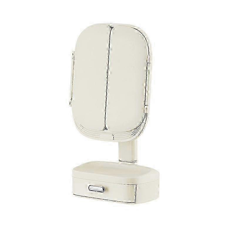 Adjustable Touch Control LED Vanity Mirror with 3 Lighting Modes & Storage Compartment in Yellow