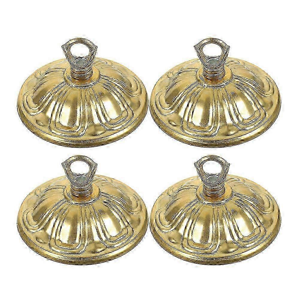4-Piece Gold Chandelier Canopy Mounting Bracket Set 8.8x8.8x1.5cm for Ceiling Light Fixture Installation