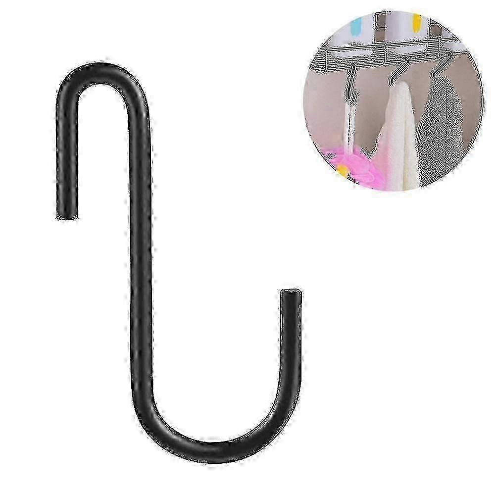 20 Pack Heavy Duty Black S Hooks for Hanging Pans & Pots on Rack - Durable Kitchen Storage Solution