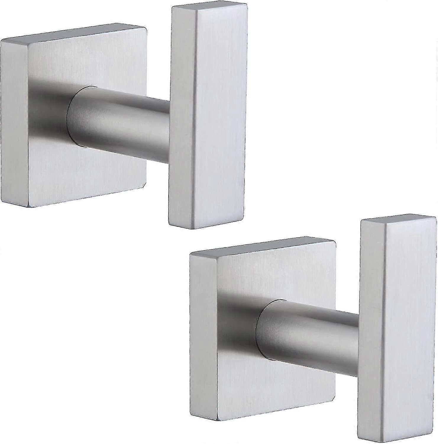 バスルームタオルフック2パック、Sus304ステンレススチールバスローブホルダー、モダンコートフック壁掛け、つや消しニッケル--