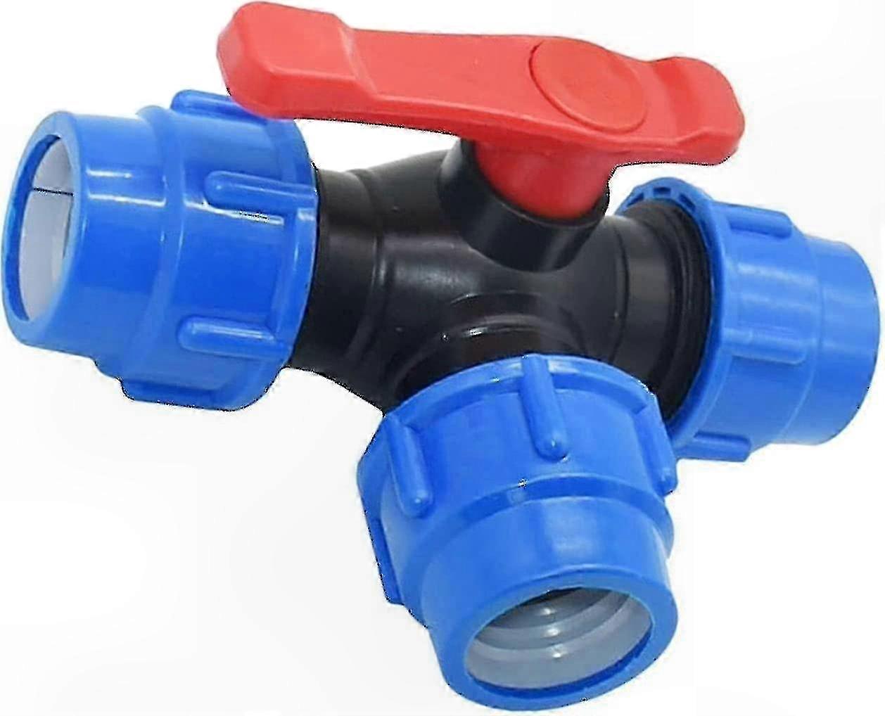 PVC Three-Way Ball Valve for PE Pipe, Quick Connect T-Joint, 20/25/32/40/50/63mm Size, Durable and Easy to Switch