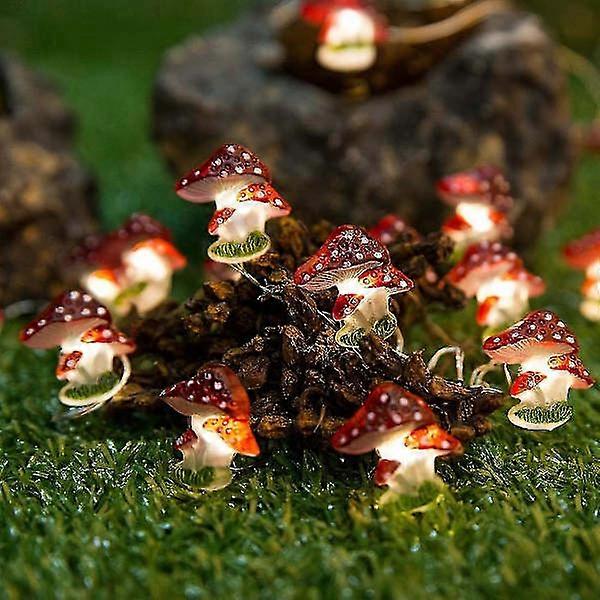Mushroom Led String Lights, 10ft 30leds Christmas Decorations Battery Powered Princess String Lights