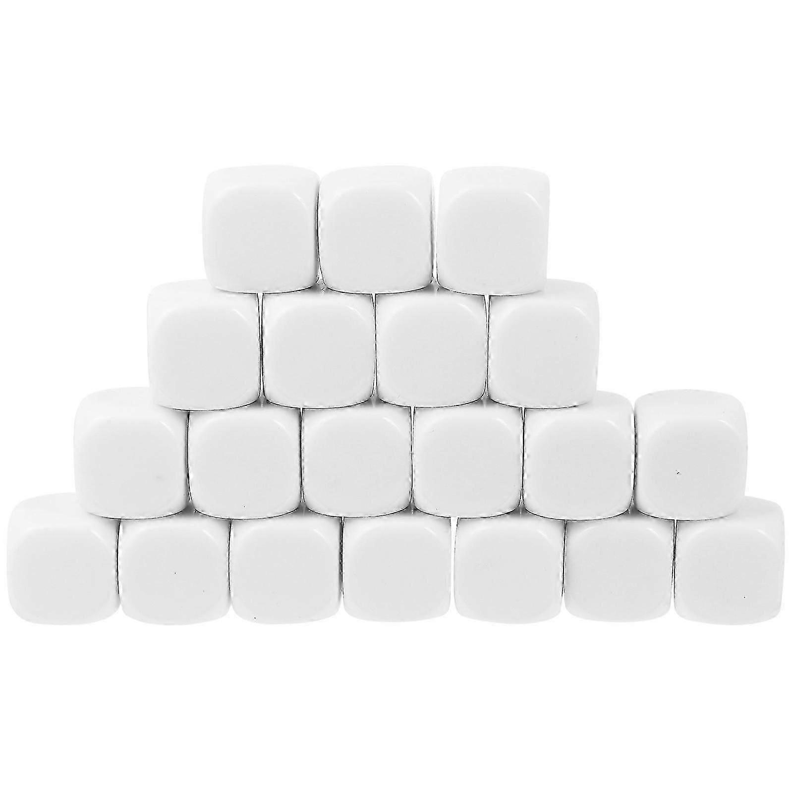 20 Pcs Blank Dice Rounded Corner Dices D6 Dice Cubes DIY Dice Game Accessories Writable Dices Six-sided Dices