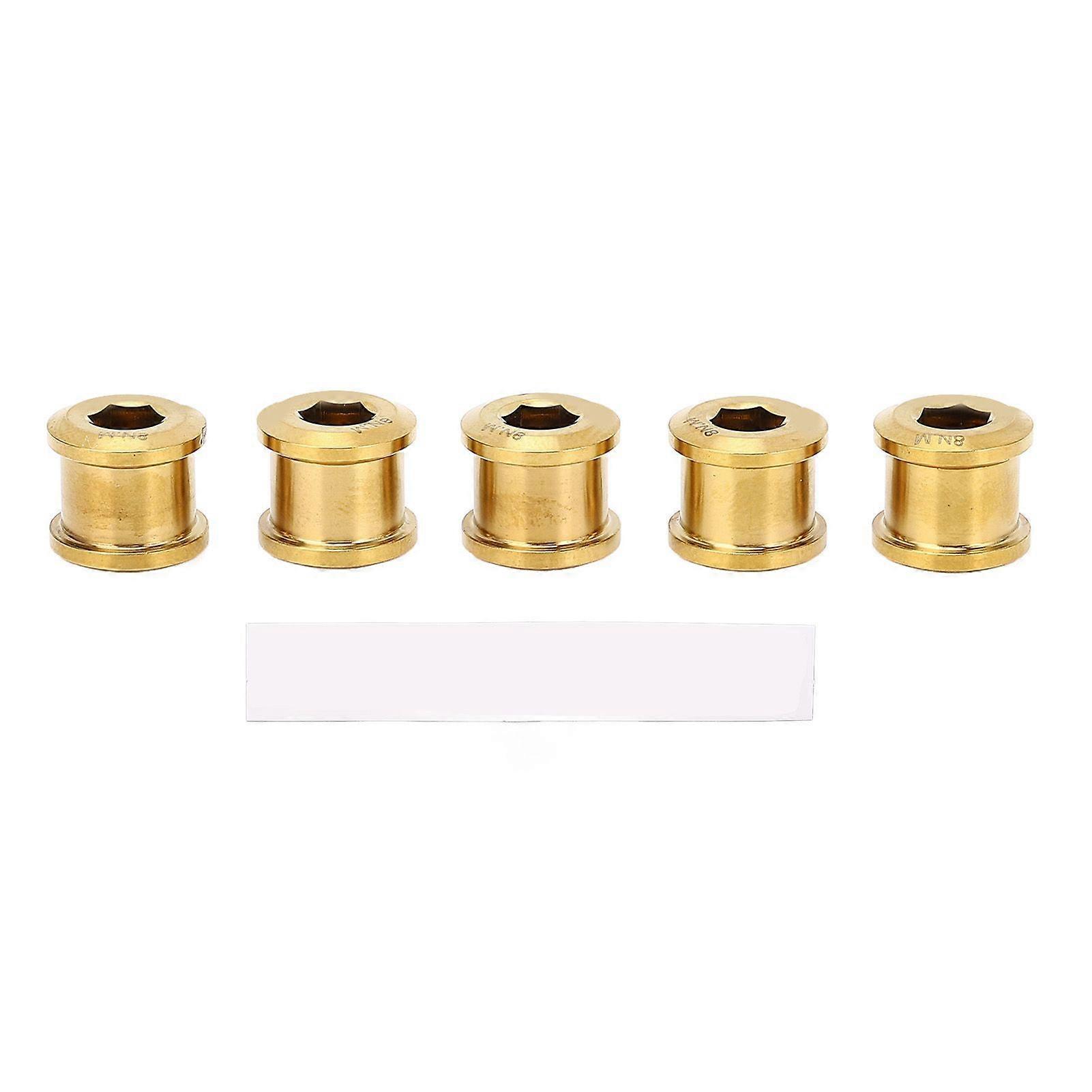 5 Pack 6.5MM Single Chainring Bolts Set High Strength Ti Alloy Universal Single Chainwheel Bolts Gold