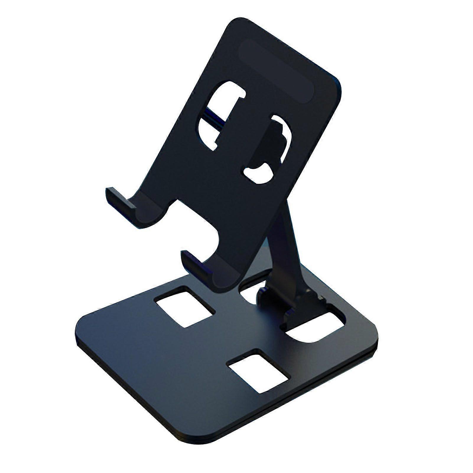 Mobile Phone Holder Adjustable Angle Folding Cell Phone Stand Desktop Tablet Stand for Home Travel Office Black