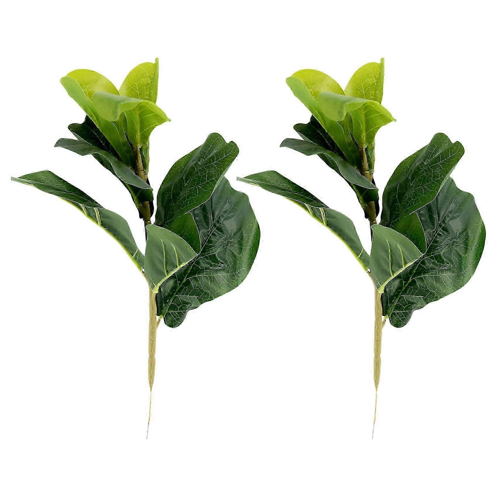 Small Artificial Fiddle Leaf Tree 11inch Faux Ficus Lyrata Tree for Home Wedding Courtyard Indoor a