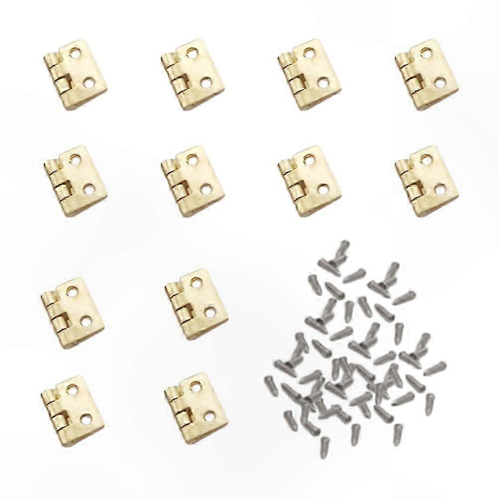 Decorative Mini Hinges with Screws, Assorted Colors, 12-Pack for Crafting and Collectibles
