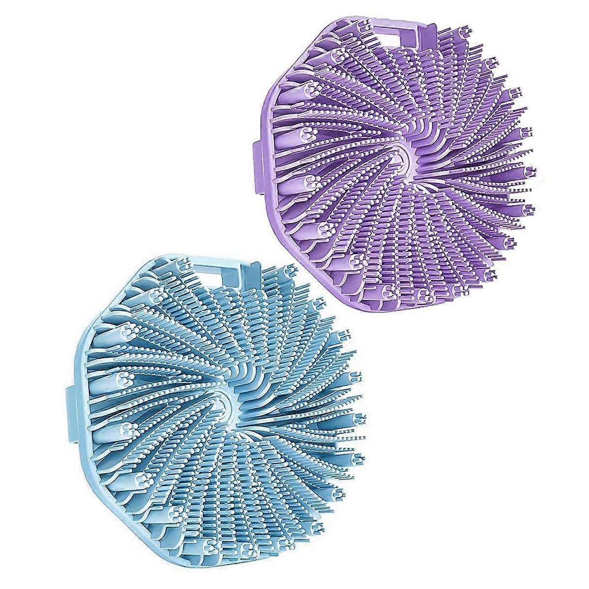 Silicone Bath Brush Deep Exfoliation Bath Brush Back Scrub Bath Brush & Blue