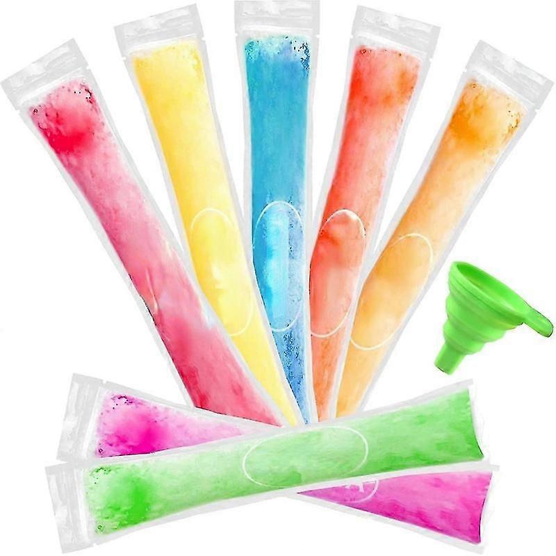 ice pop bags with zip seals disposable 100pcs and funnel