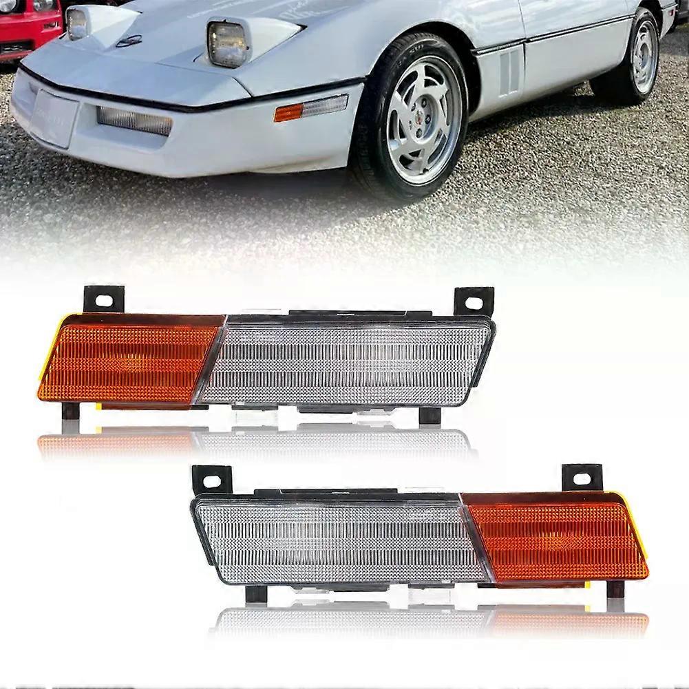 2Pcs Front Bumper Side Marker Turn Signal Light Housings For 1984-1987 Corvette C4 No bulb/Socket