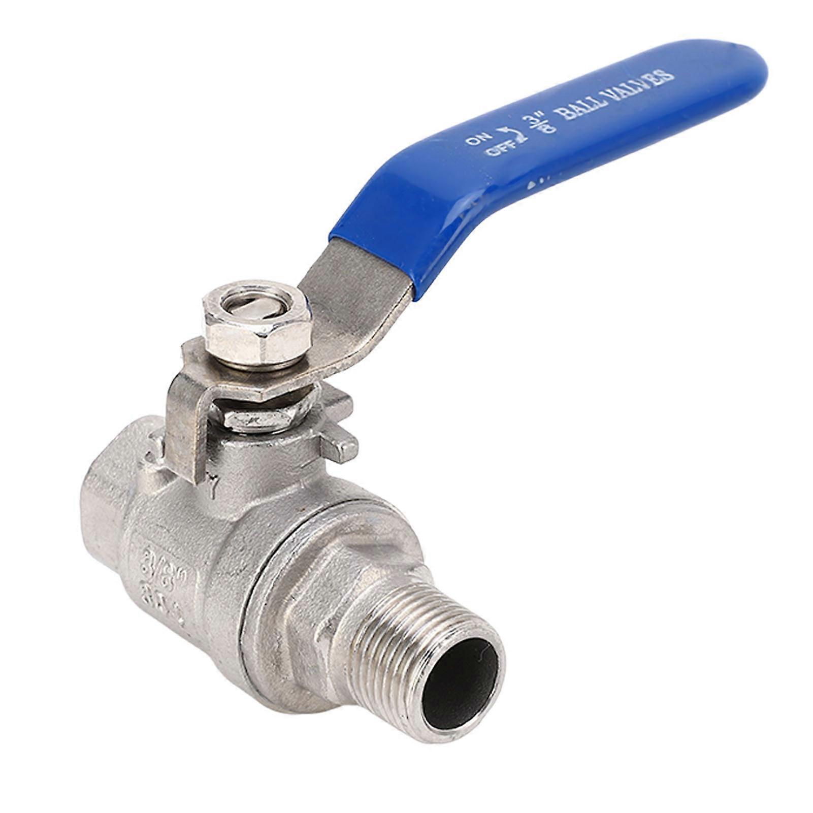 Robinet à boisseau sphérique à passage intégral, filetage mâle et femelle BSPT 3/8 po, robinet à boisseau sphérique en acier inoxydable 16 kg