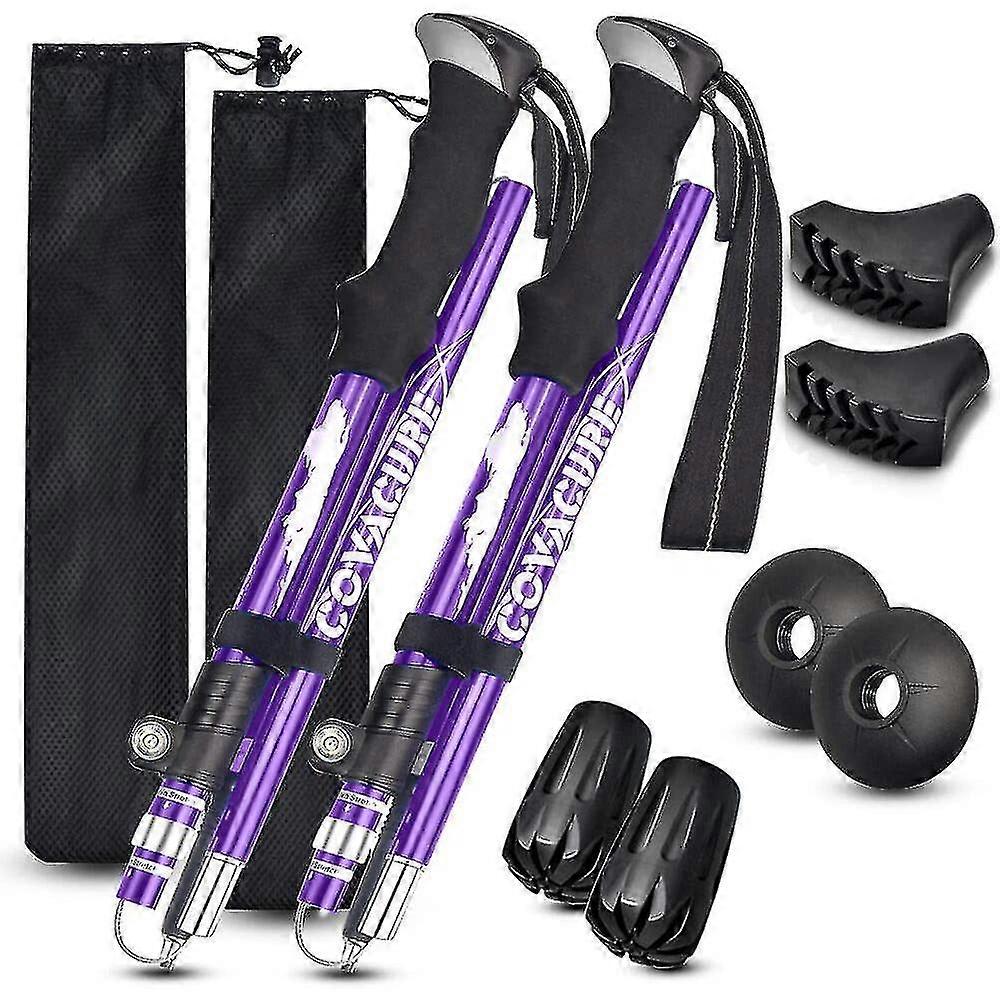 2pcs Trekking Poles Collapsible Hiking Poles - Aluminum Alloytrekking