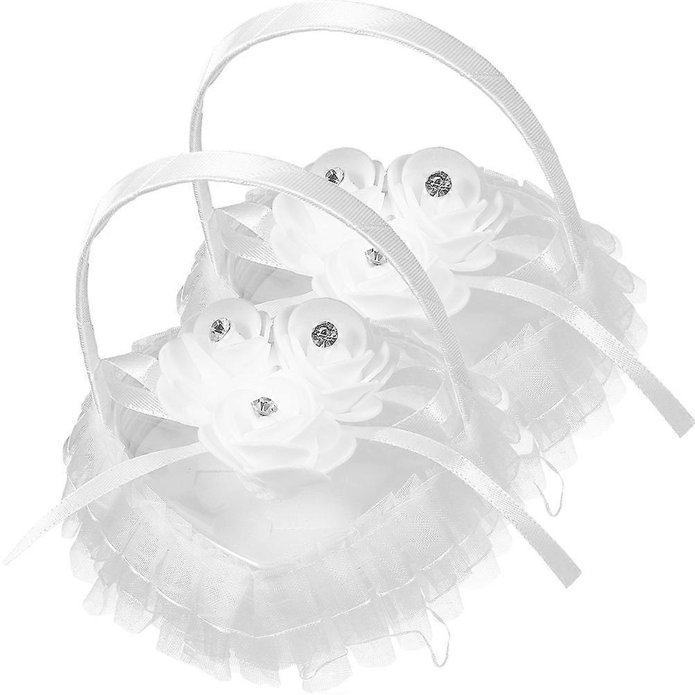 Wedding Ring Pillow Heart Shaped for Storage 8Pcs Lace Romantic Ring Box