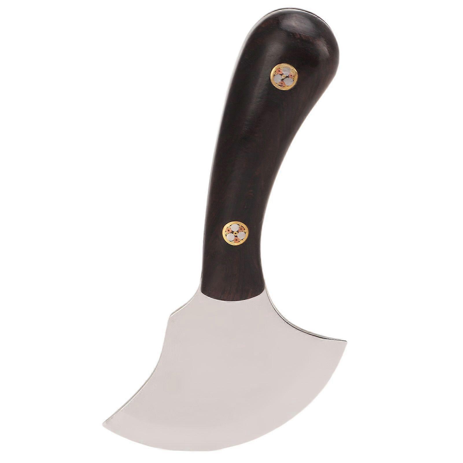 Leather Cutting Knife High Hardness Fine Polishing Semi Circular Leather Edging Knife with Sandalwood Handle