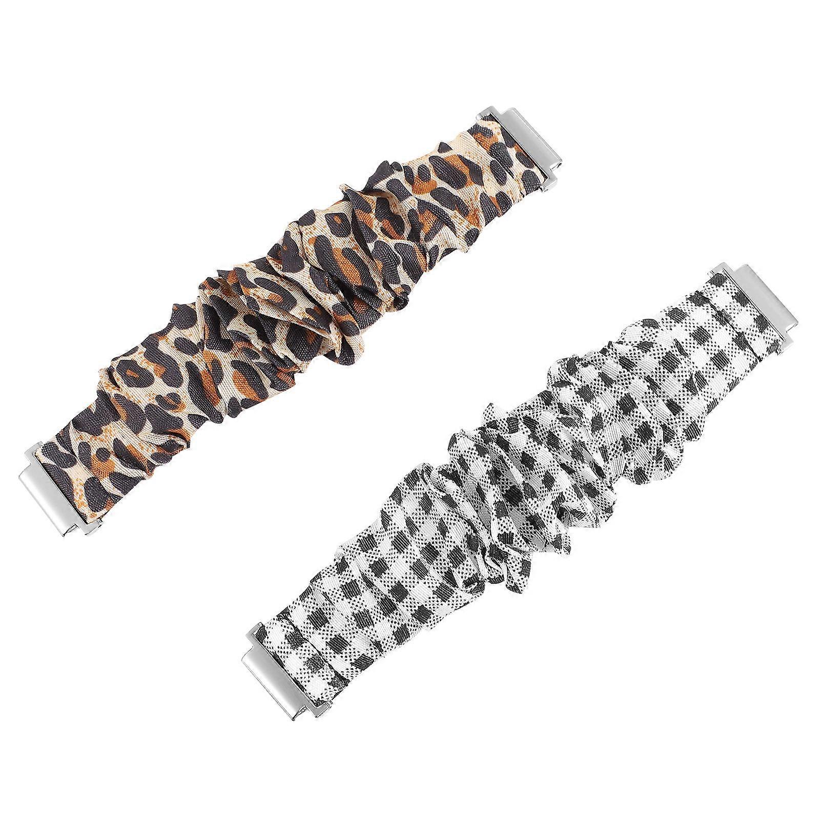 Scrunchie Watch Band Leopard Print for Watch 2Pcs