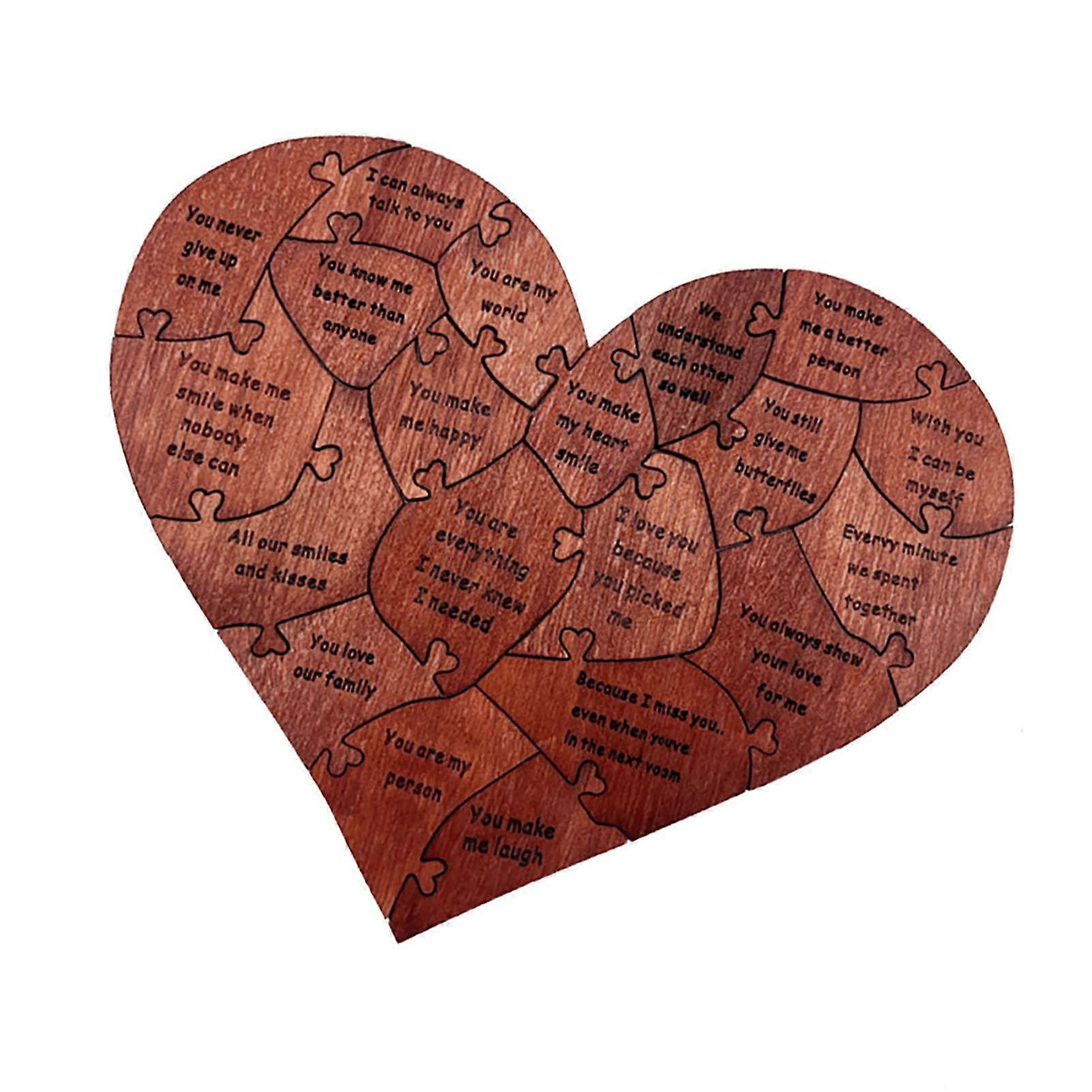 Romantic Wooden Heart Puzzle Birch Wood Construction With Storage Box For Proposals And Engagements Or Anniversaries