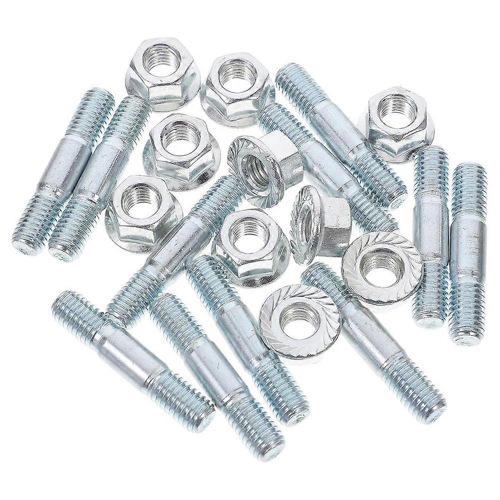 Chainsaw Bar Nut Maintenance Double Ended Stud Screw for Chainsaw Repair Silver Iron 30Pcs
