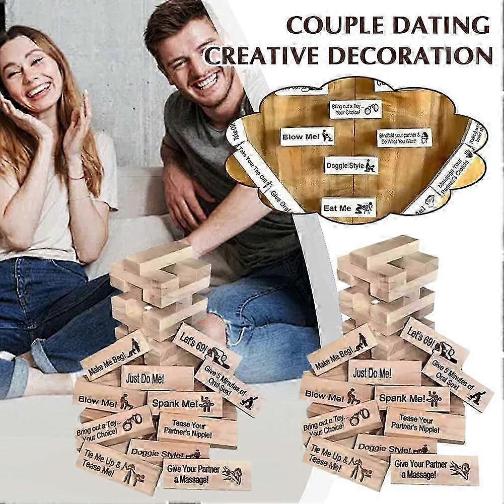 Coppie Incontri Building Blocks Tower 48pcs Block Tower Game Coppie Incontri Decorazioni Creative per Romantiche Serate di Gioco