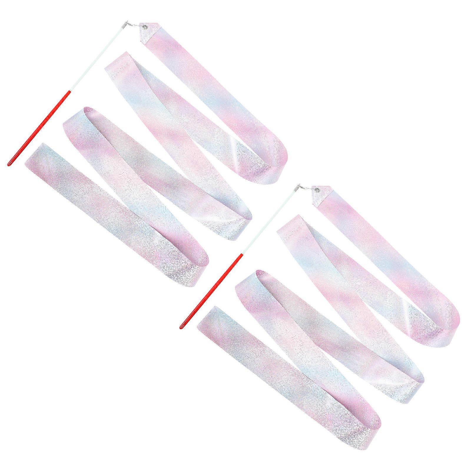 Polyester Streamer Gymnastics Ribbon for Competition 2Pcs Set
