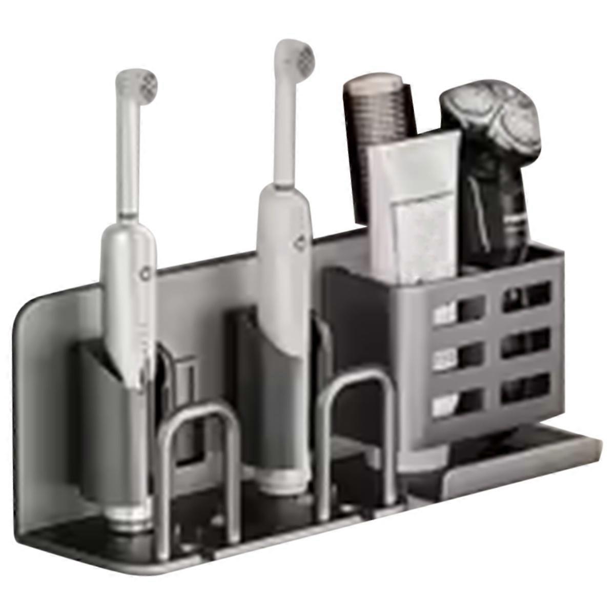 Toothbrush Holder Multi-Function Toothbrush Cup Holder Wall Mounted No Drill Bathroom Organizer Bat