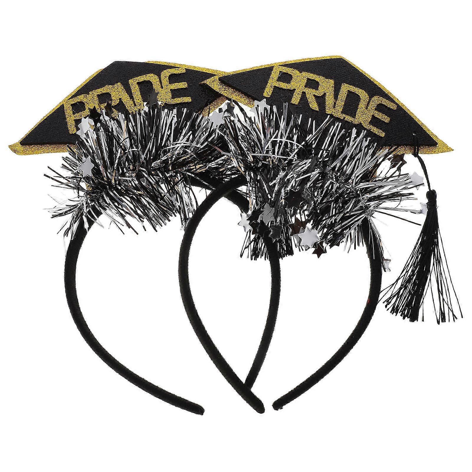Secures Graduation Cap Headband Set with 4Pcs Graduate Cap for Party Use