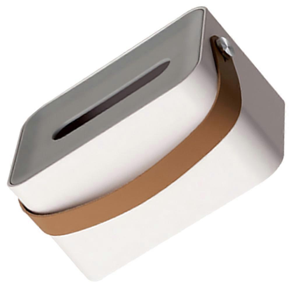 Compact Paper Storage Box With Handle For Living Room Dressing Table Chic White 2Pcs