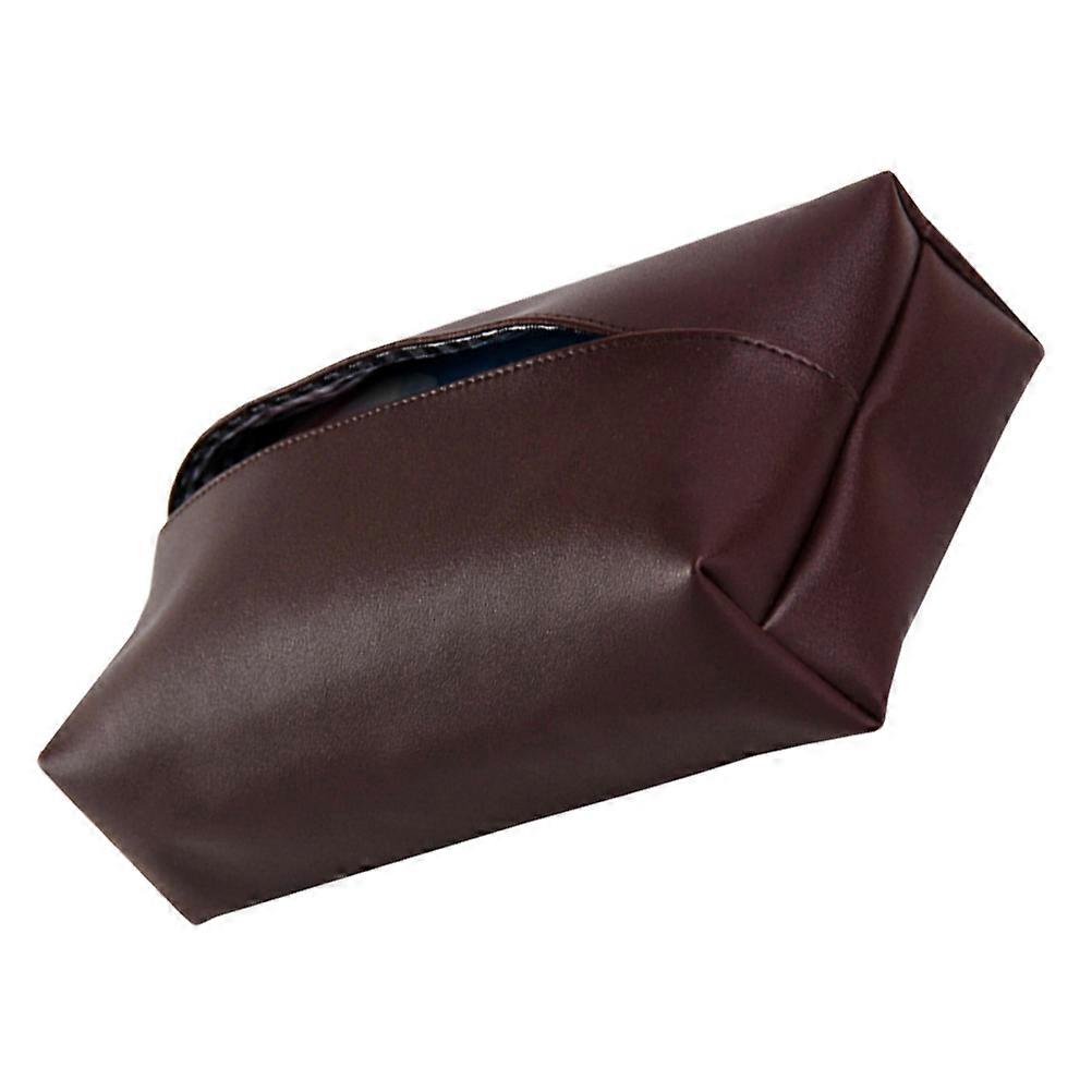 Napkin Container PU Tissue Box for Desktop Use 2Pcs Dark Red