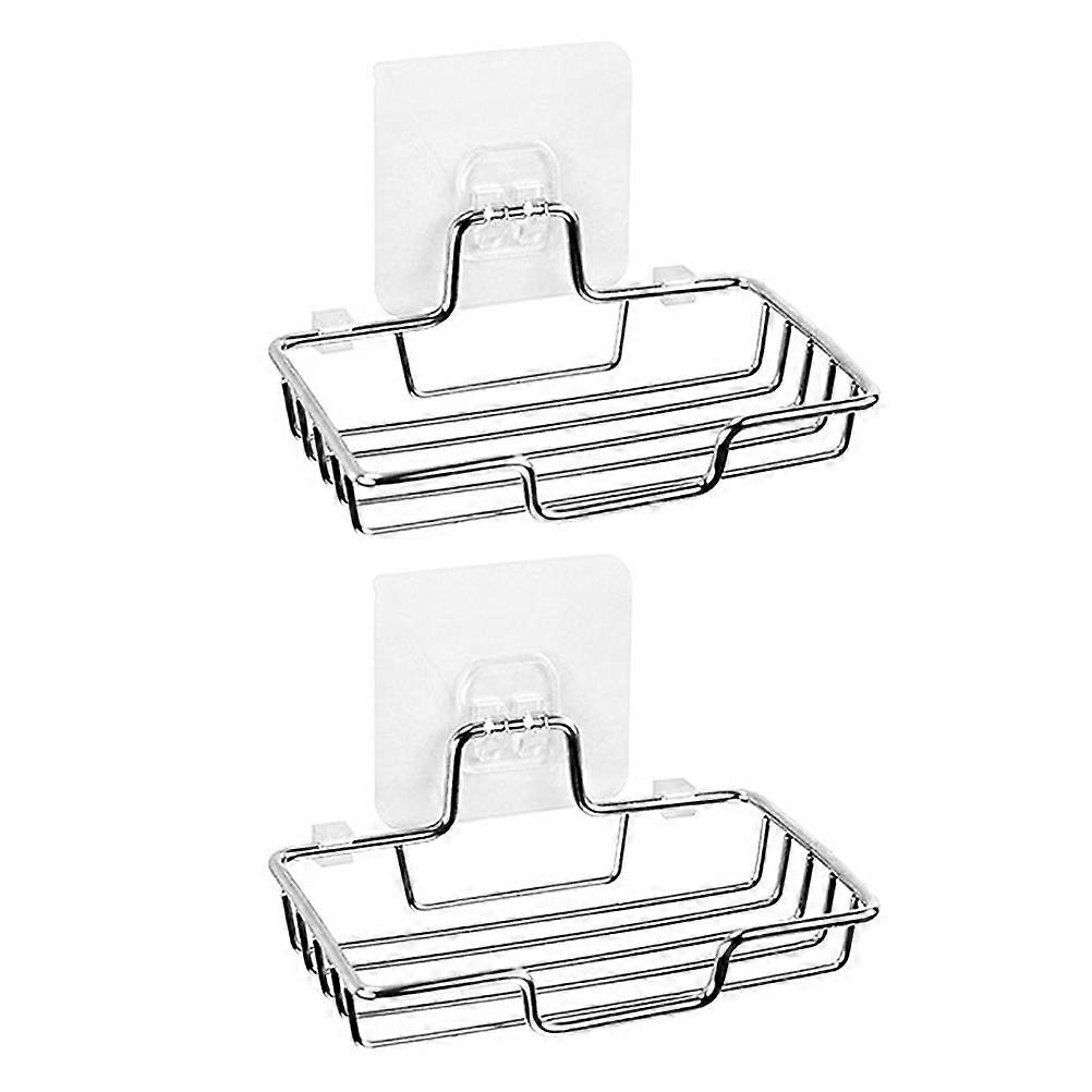 Silver Stainless Steel Soap Rack for Wall Mounted Storage 6Pcs