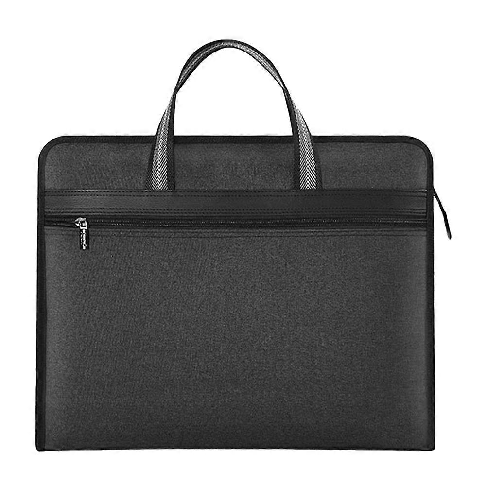 Black Document Pouch Canvas Tote for File Carrying 2Pcs Set