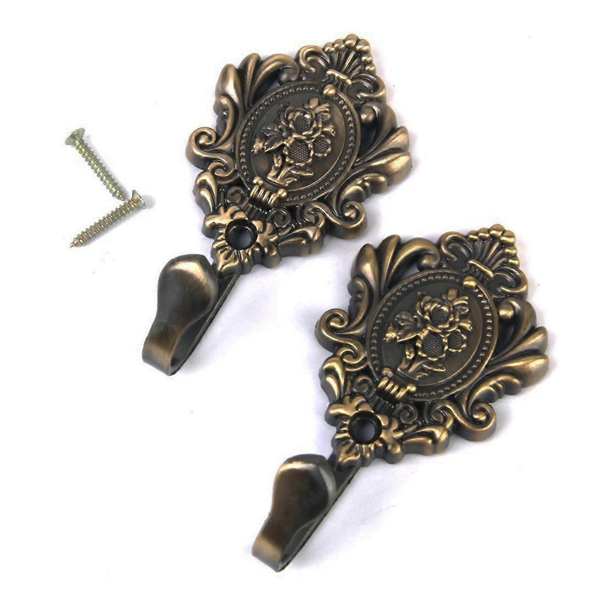 Decorative Curtain Tieback for Drapery Holdbacks 4Pcs Rose Pattern Bronze