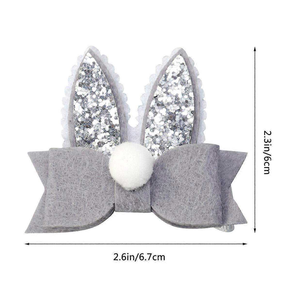Accesorii de păr Cleme cu funde pentru fete, utilizare zilnică, materiale nețesute, gri, 1 pereche