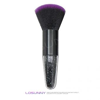 Veeki 1pcs  diamond transparent handle loose powder brush makeup brush small fat pier conical crystal particles quicksand handle blush foundation brus