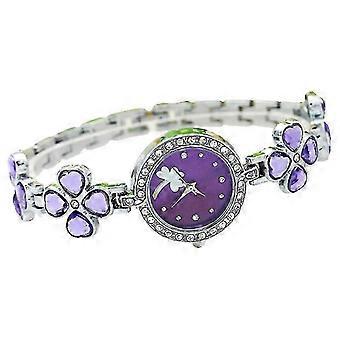 25-26 Women Watch Rhinestone Pointer Display Four-leaf Clover Ladies Bracelet Quartz Wristwatch Gifts For Daily Wear