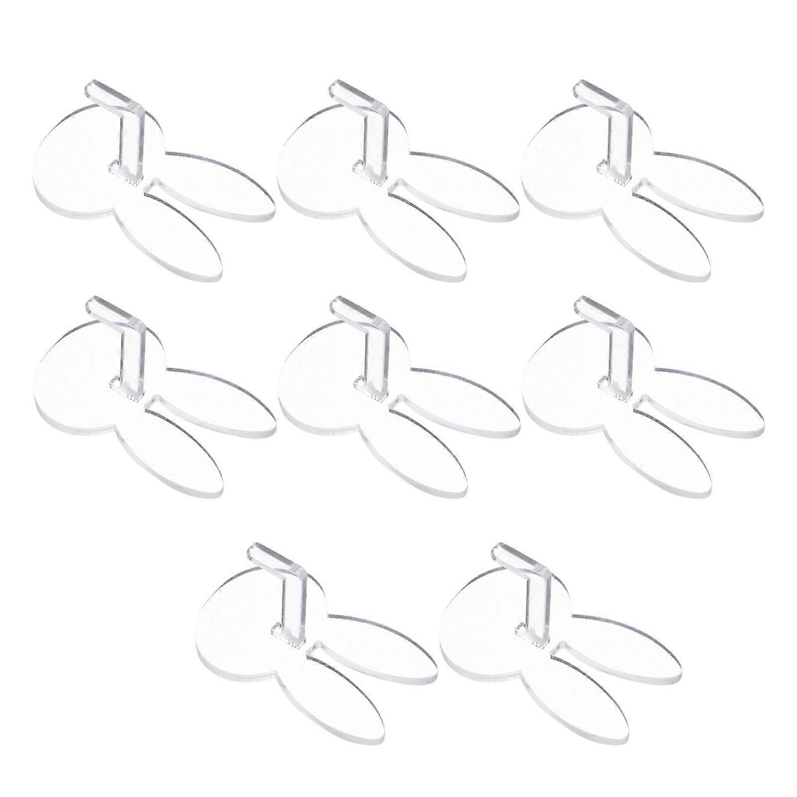 Manicure Base Transparent Acrylic Nail Practice Rack for Training 8Pcs