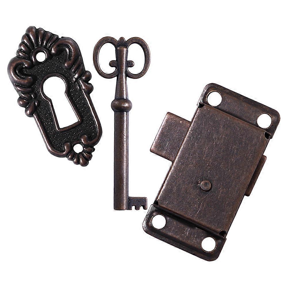 Antique Retro Cabinet Lock Set With Key For Home Decor And Furniture Security Brown 4 Sets