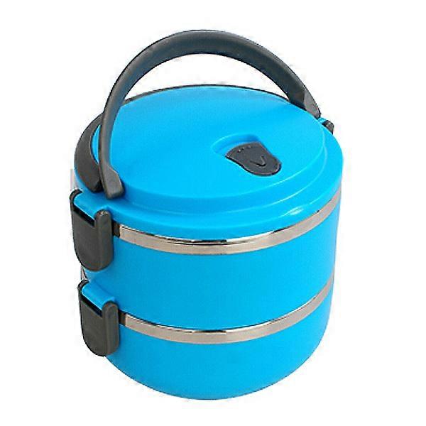 Double Layer Lunch Box with Handle for Thermal Insulation