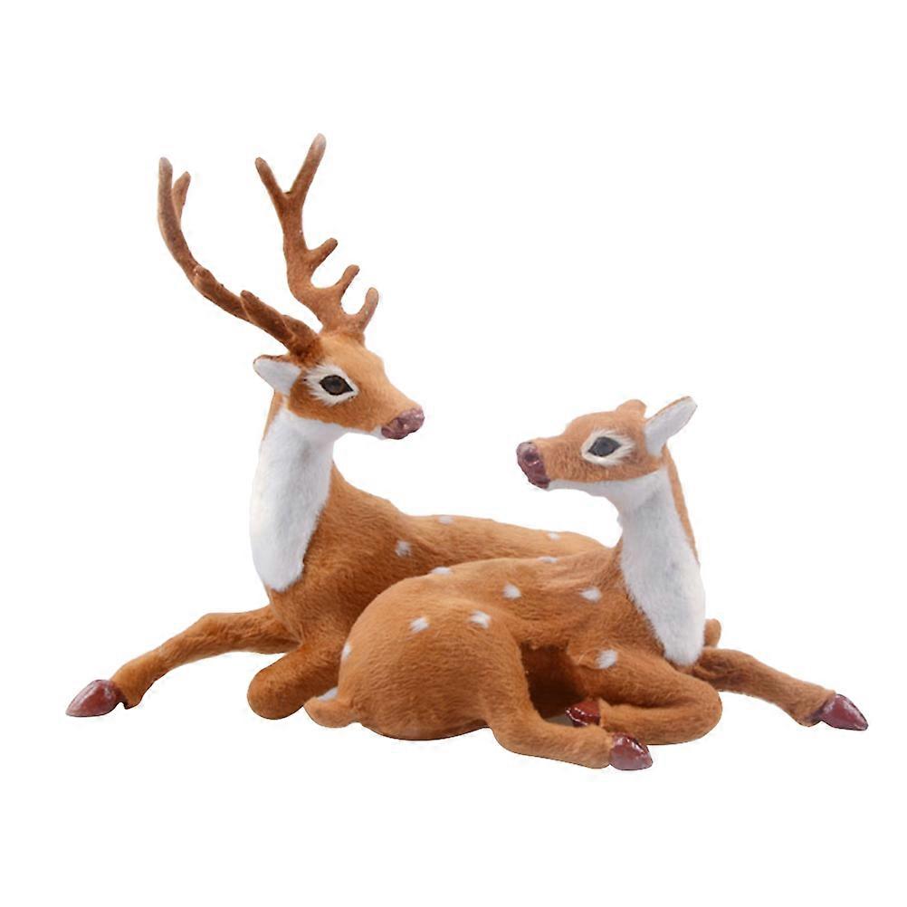Couple Reindeer Desktop Decorations for Home Use 1Pair Christmas Ornament