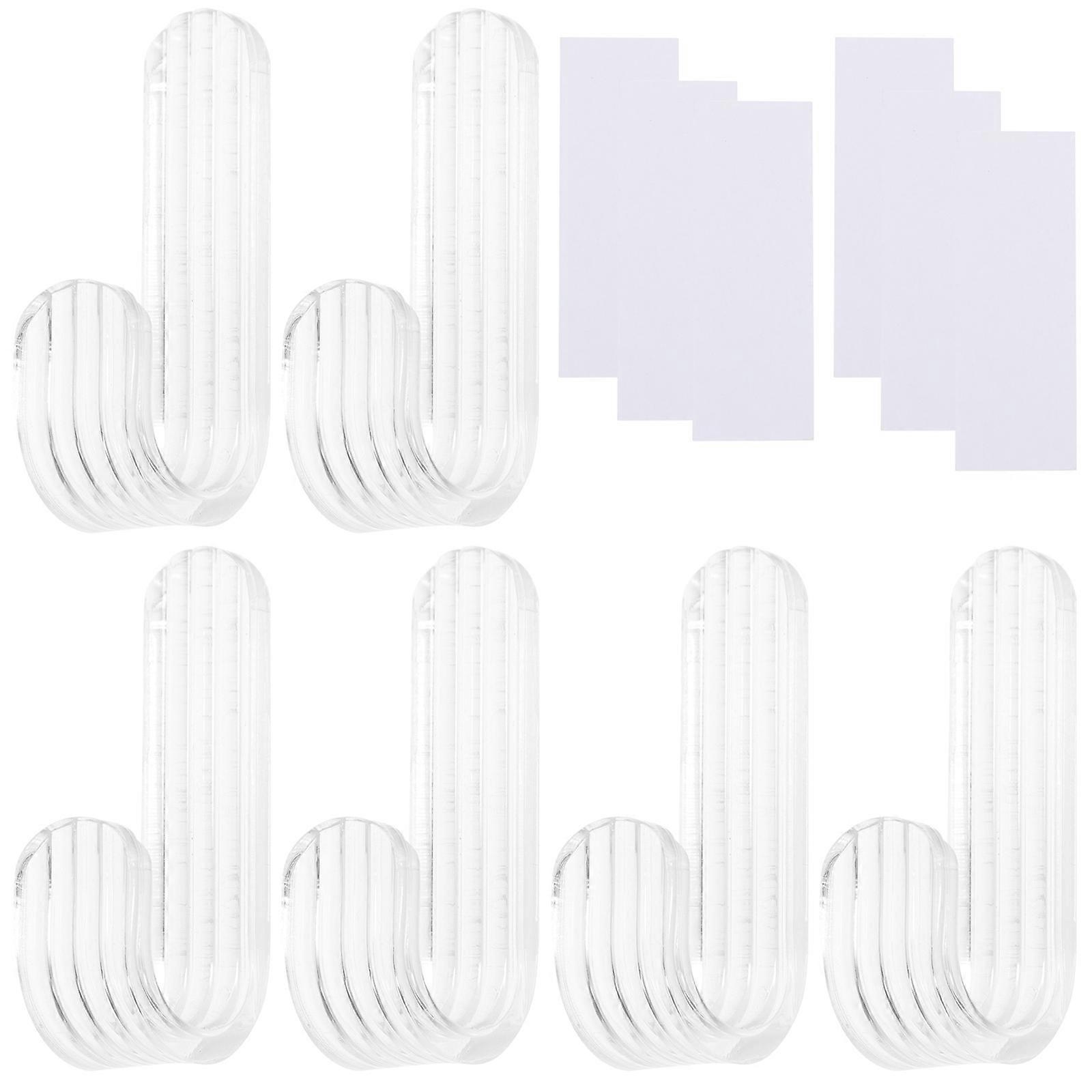Self Adhesive Hook Acrylic Wall Hooks for Hanging 24Pcs Punch Free Hooks