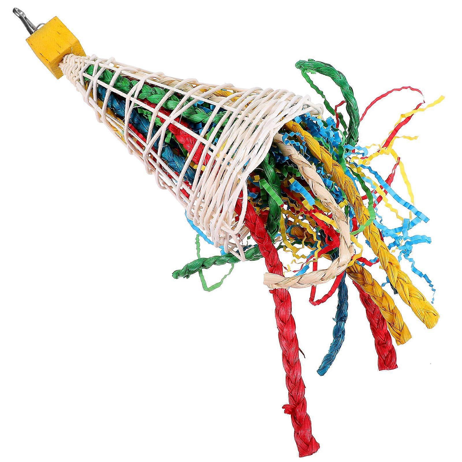 Chewable Bird Toys 3Pcs Perfect For Parrots Playtime Indoor Bird Cage Entertainment With Simple Pendant Design