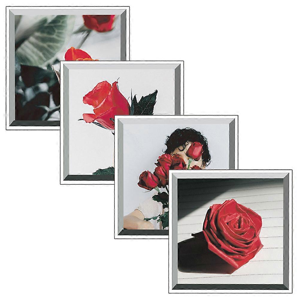 Flower Wall Sticker PVC Decals for Decor Containing 8Pcs Rose Removable Prints