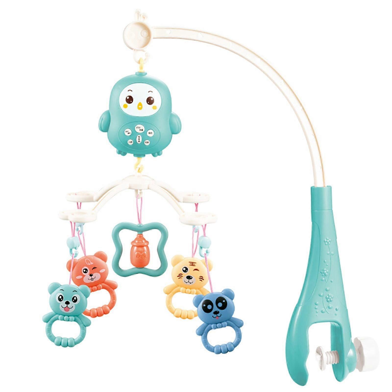Laxiabrbaby Bed Bell & Rattle, Musical Crib Mobile with Hanging Rotating Toys, Remote Control, Night Light, Compatible with Green1 One Size