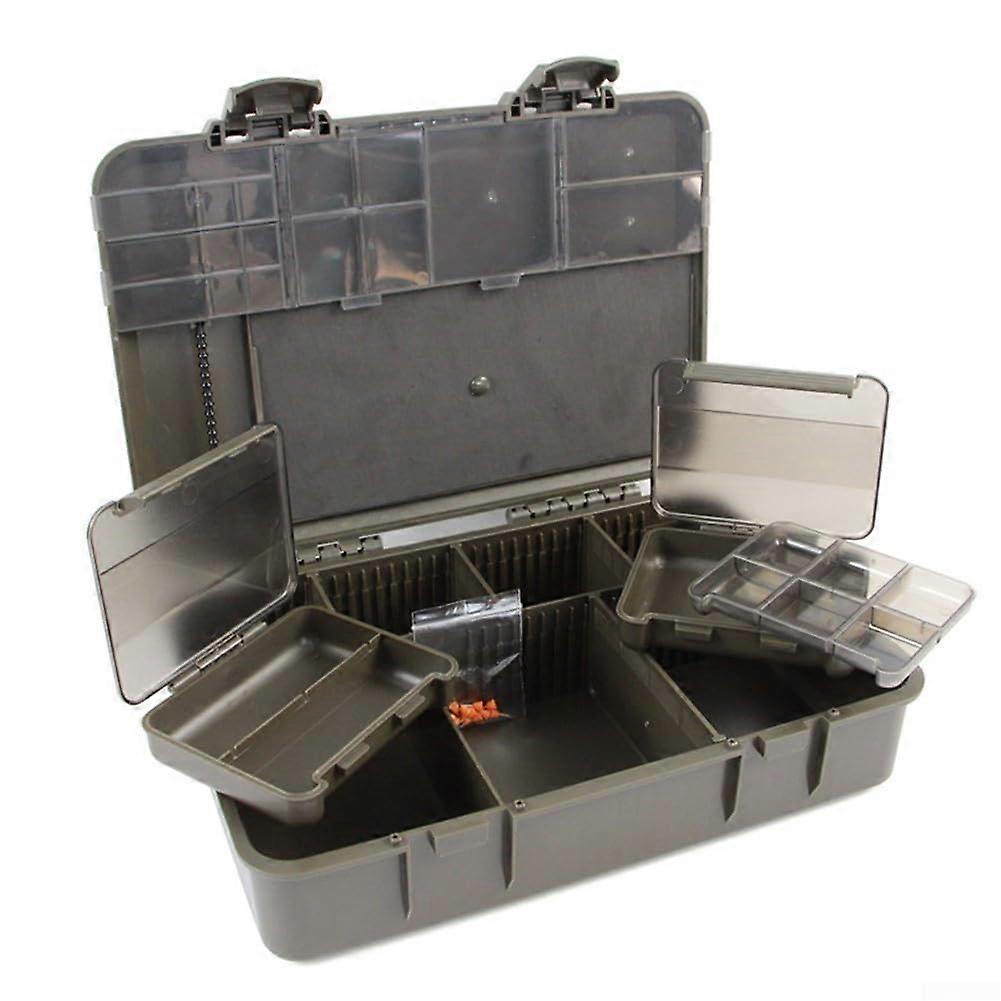 Carp Fishing Tackle Storage Box 2Grid Organizer Set DoubleLayer 16Grid Rig Boxes, Compartments With Small Items