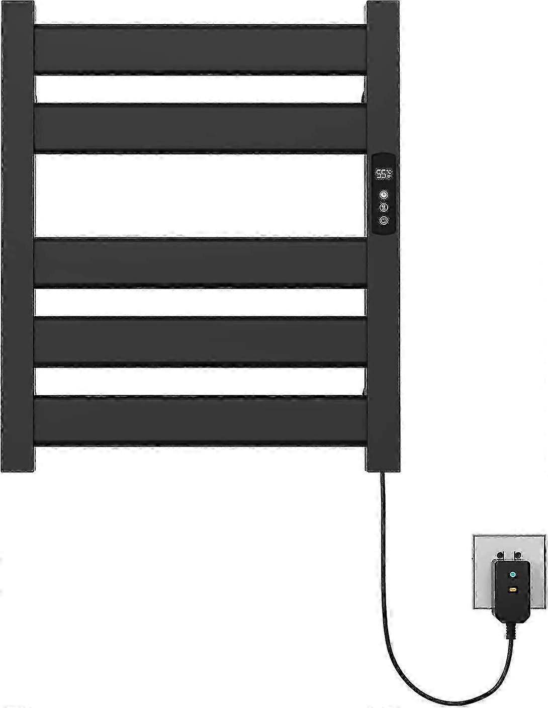 マットブラック電気タオルドライヤー180Wタオルウォーマー500x550mm壁掛け電気加熱タオルラックインテリジェント恒温バスルームラジアット