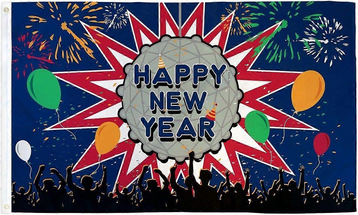 Happy New Year Ball Flag QI 0201